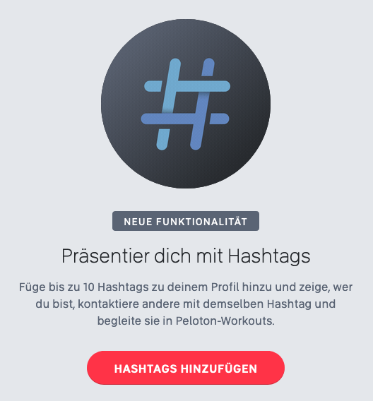 Hashtags Feature Präsentation im Benutzerbereich